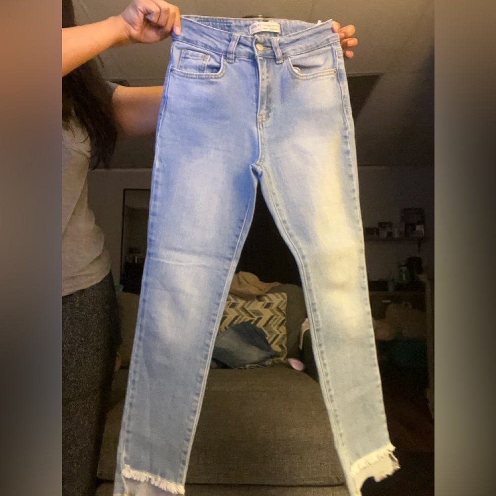Vintage inspired distressed jeans